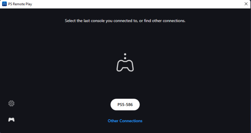 Selecting your PlayStation Device on PS Remote Play