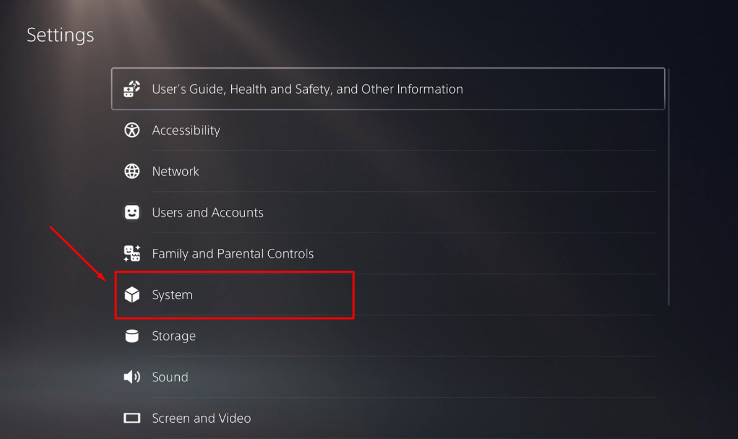 Accessing Settings on PS5