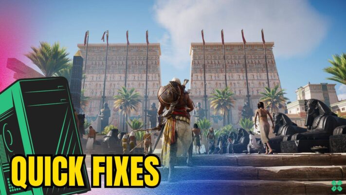 Artwork of Assassin's Creed Origins and its fix of lagging by TCG