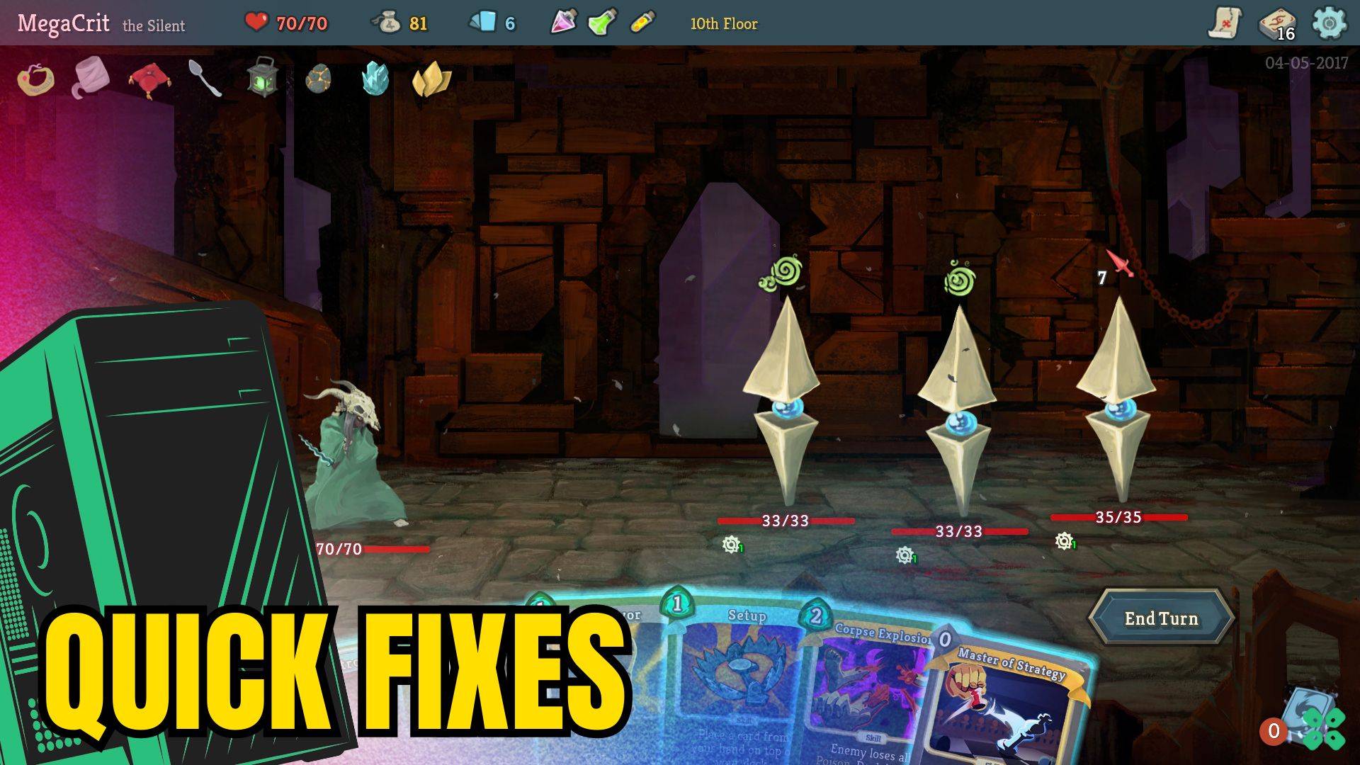 Artwork of Slay the Spire and its fix of lagging by TCG