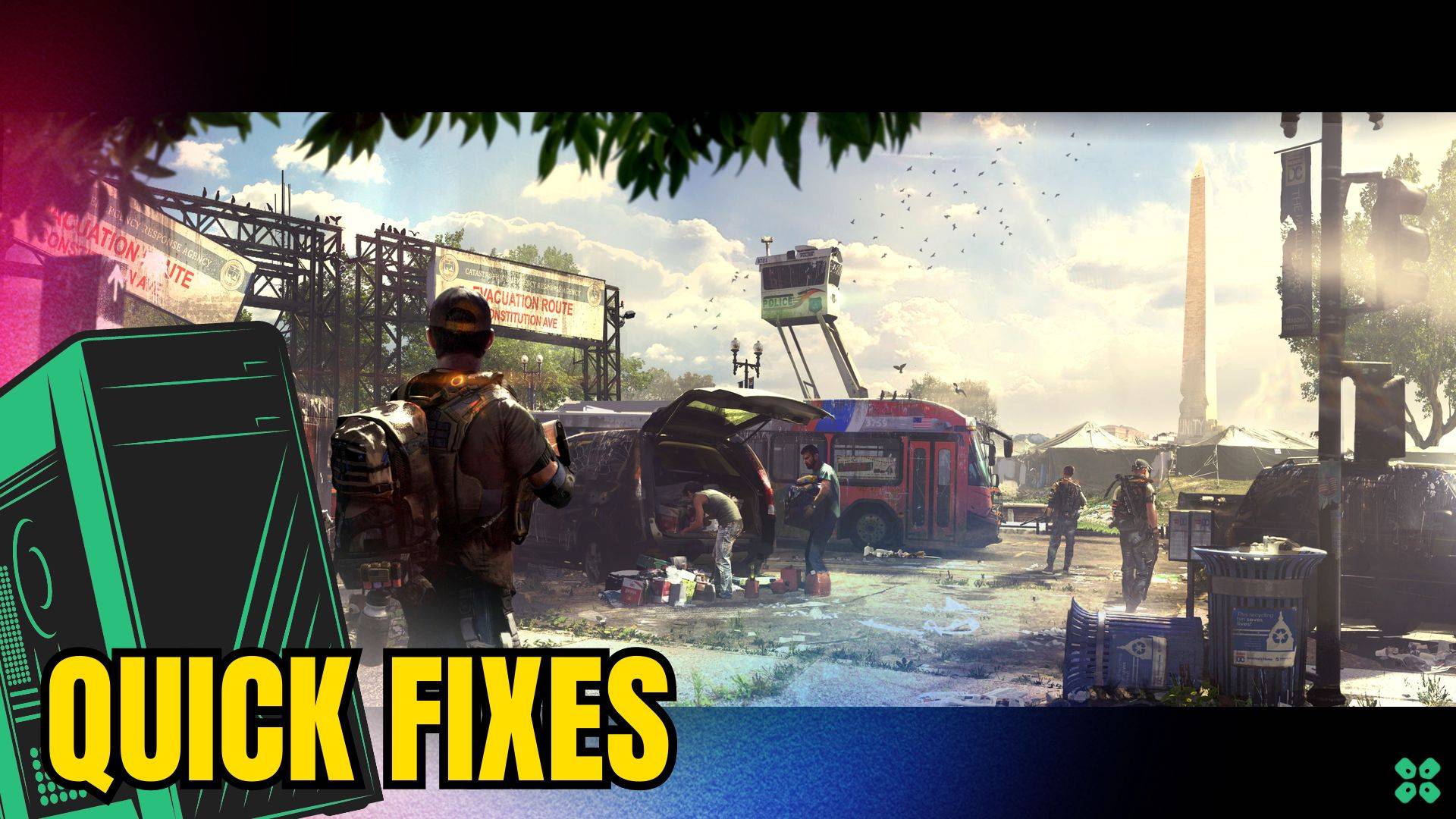 Artwork of Tom Clancy's The Division 2 and its fix of crashing by TCG