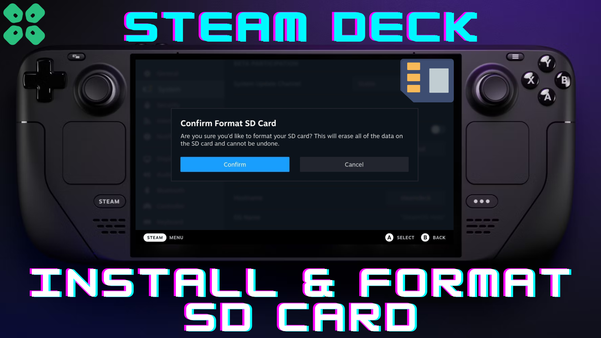 Steam Deck  How To Install and Format a Micro SD Card 