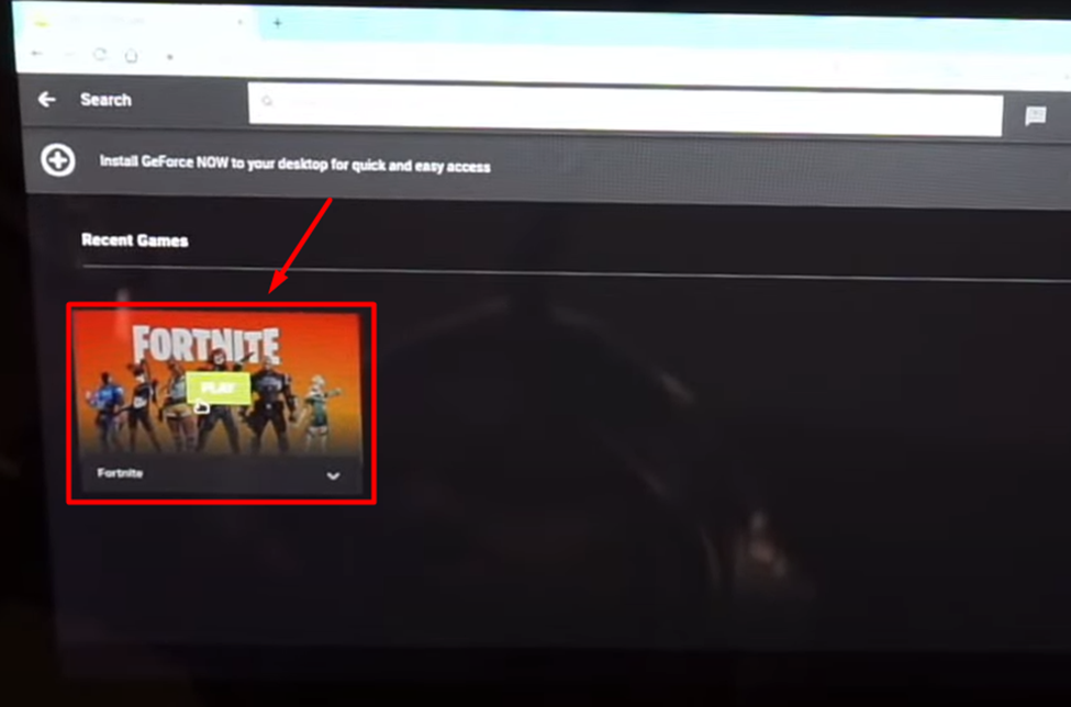 Playing Fortnite on GeForce NOW