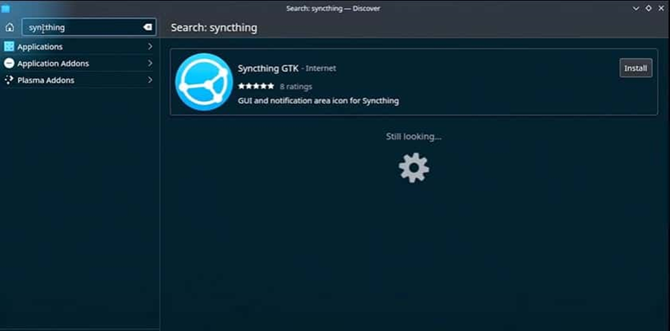 Downloading Syncthing from Discover Store