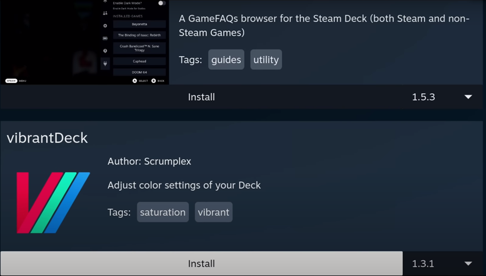VibrantDeck on Steam Deck
