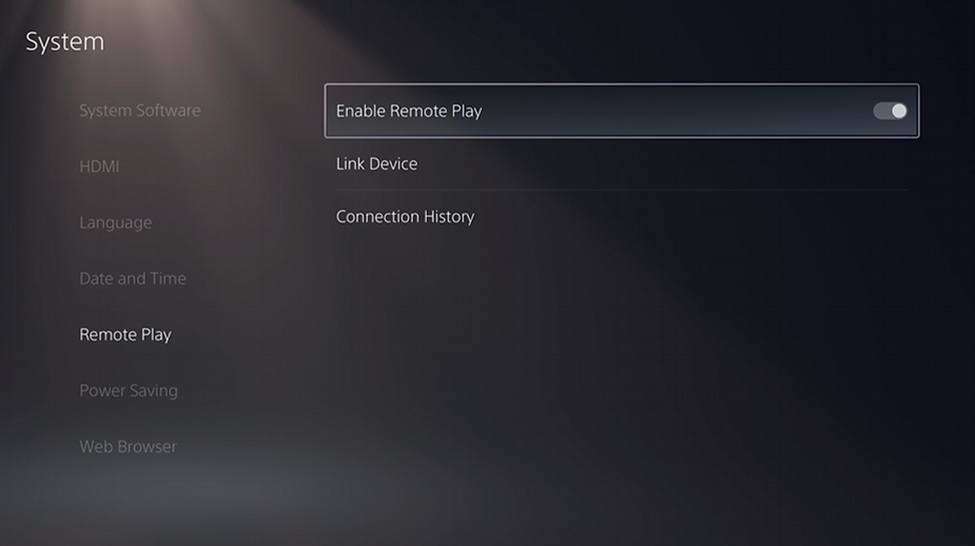 Enabling PS5 Remote Play on Console