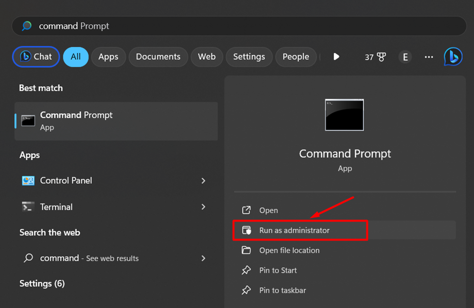 Running Command Prompt on Windows 11