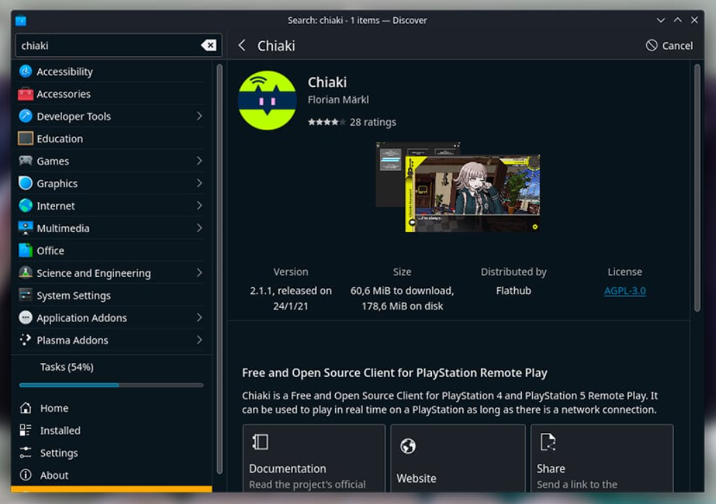 Downloading Chaiki for Steam Deck