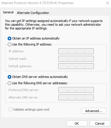 Setting DNS and IP to automatic search