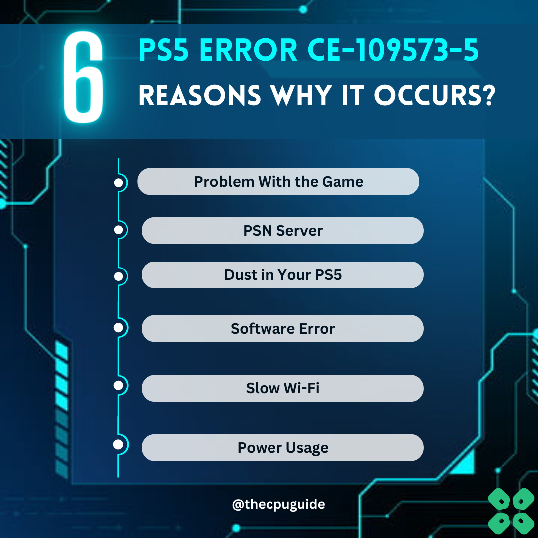 6 Reasons Why PS5 Error Code CE-109573-5