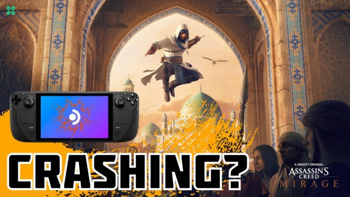 Artwork of Assassin's Creed Mirage and its fix of crashing by TCG