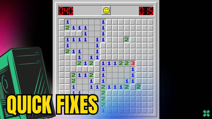 Artwork of Microsoft Minesweeper and its fix of crashing by TCG