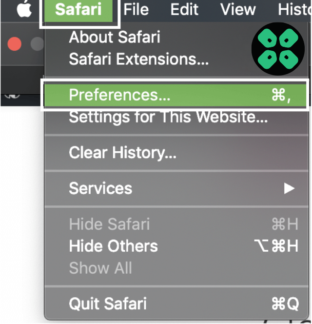 Accessing Preferences in Safari Browser