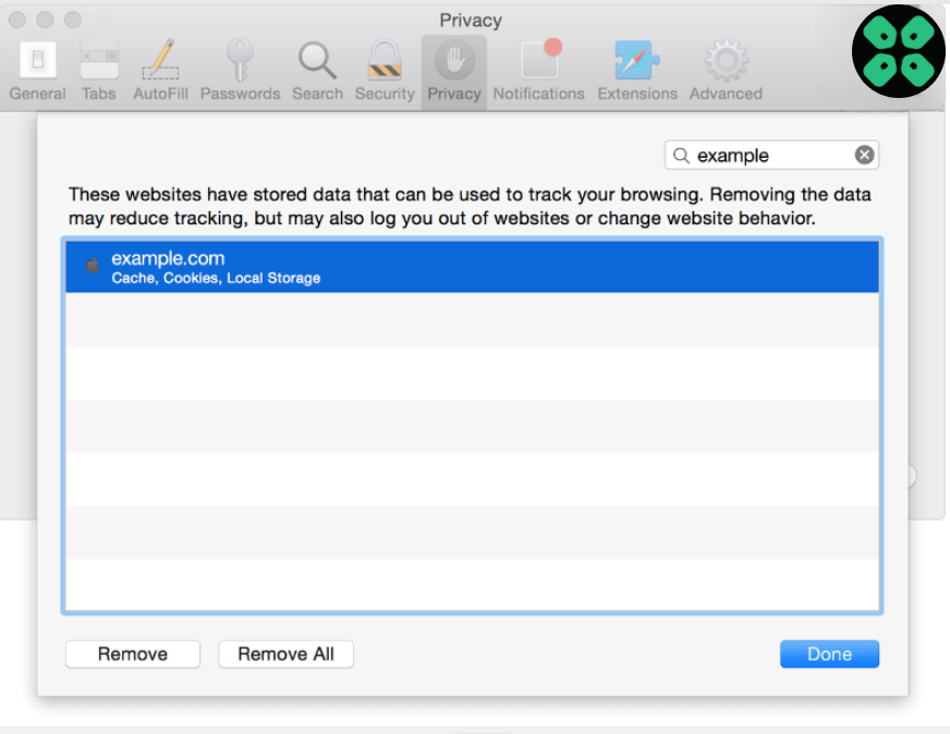 Clearing Cookies and Site Data on Safari