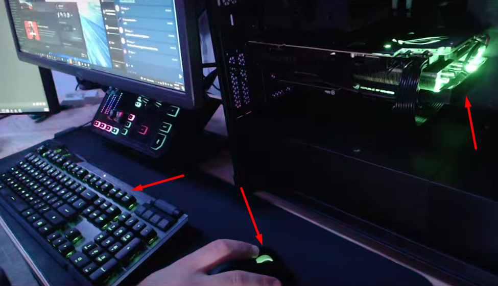 Asus ROG PC showing RGB effects on PC