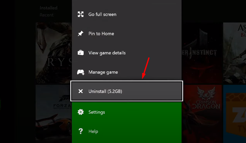 Uninstalling Games on Xbox One