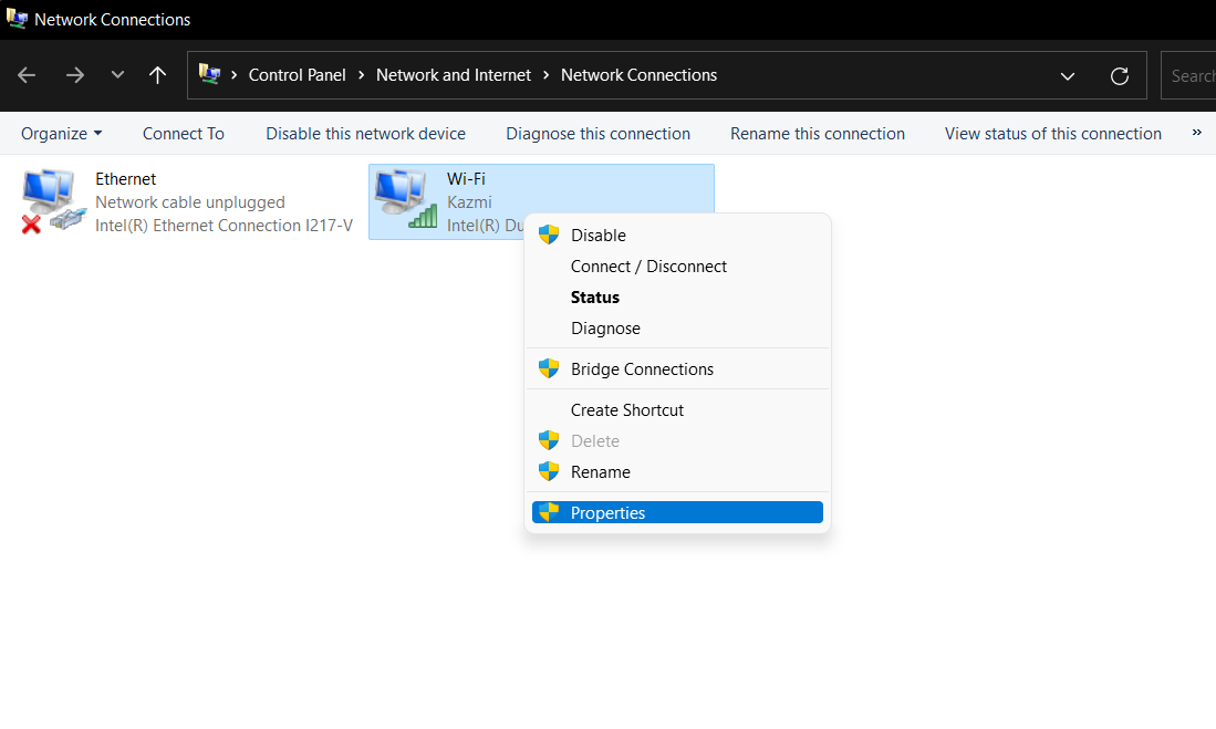 Network Properties Windows 11