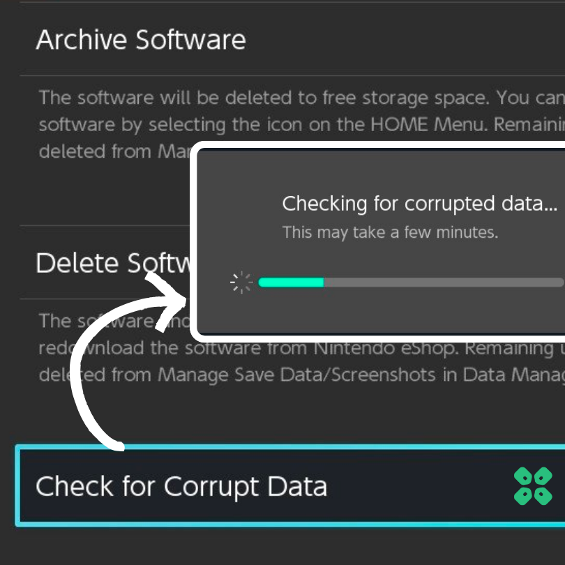 Check for corrupted data scan game files nintendo switch