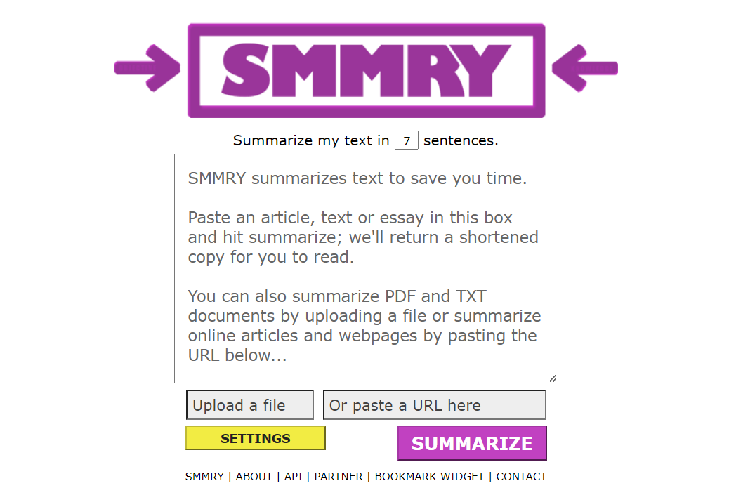 SMMRY online Summarizing Tool