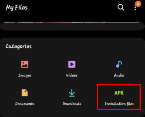Opening APK files via My Files on Samsung Galaxy Smartphone