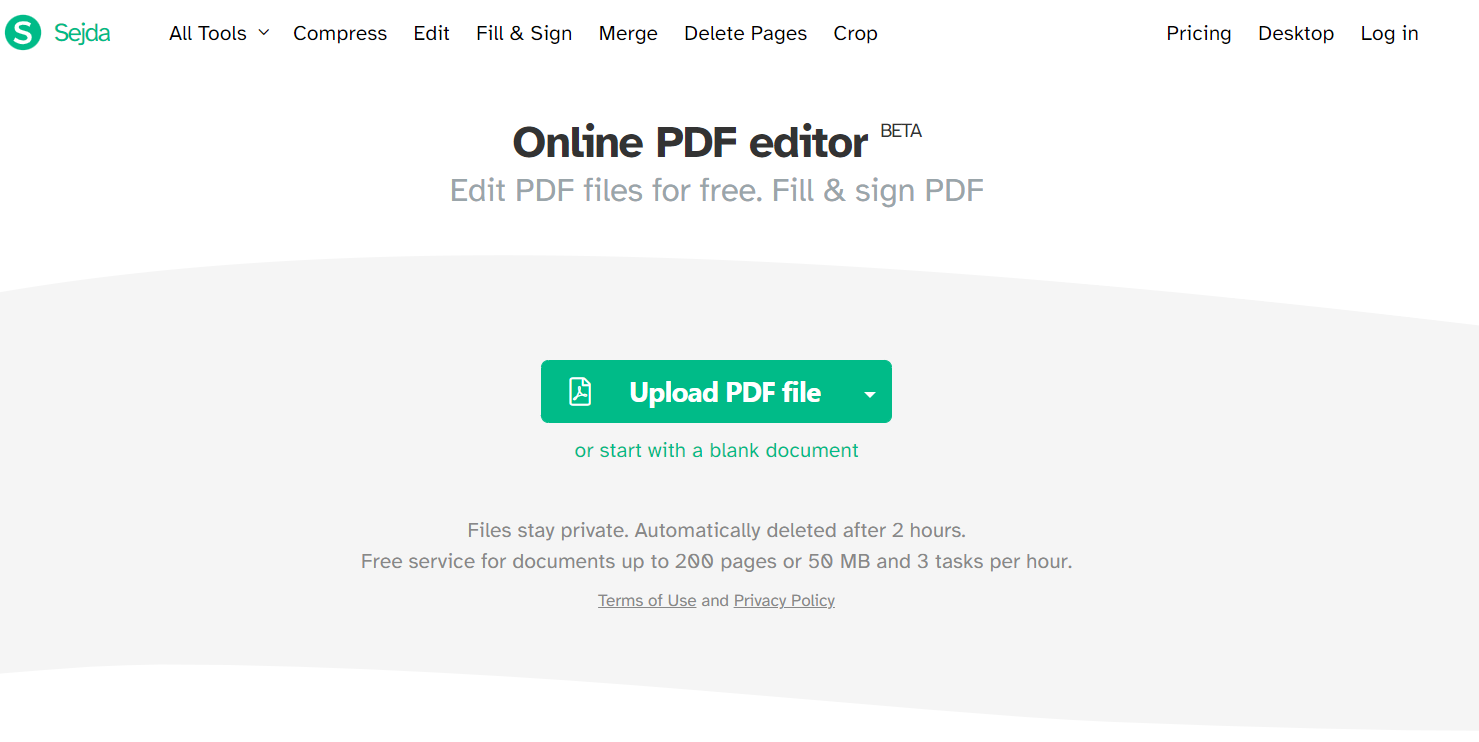 Sejda PDF Editor