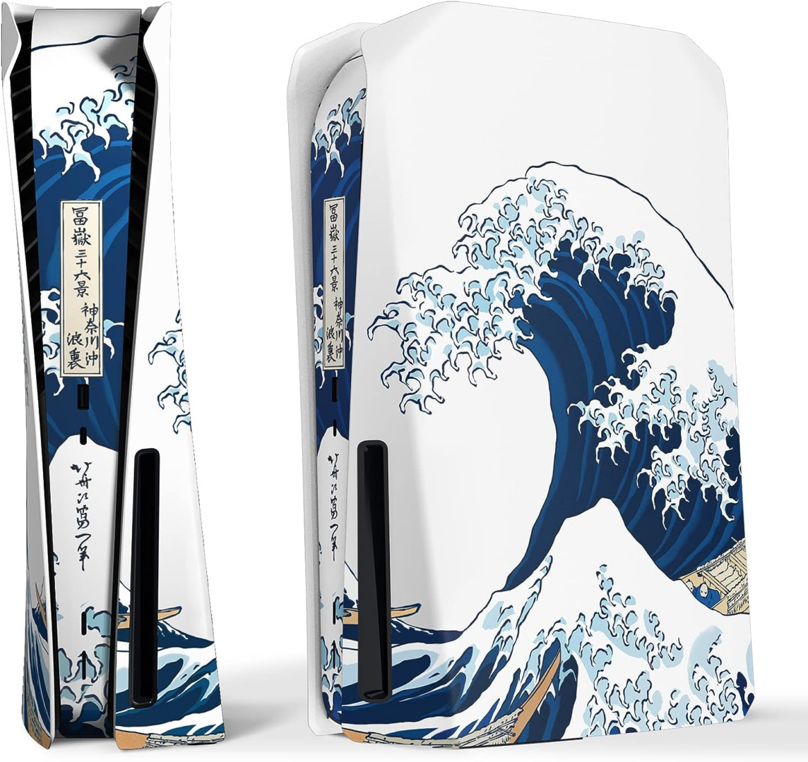 eXtremeRate eXcover The Great Wave Top Bottom Cover for PS5