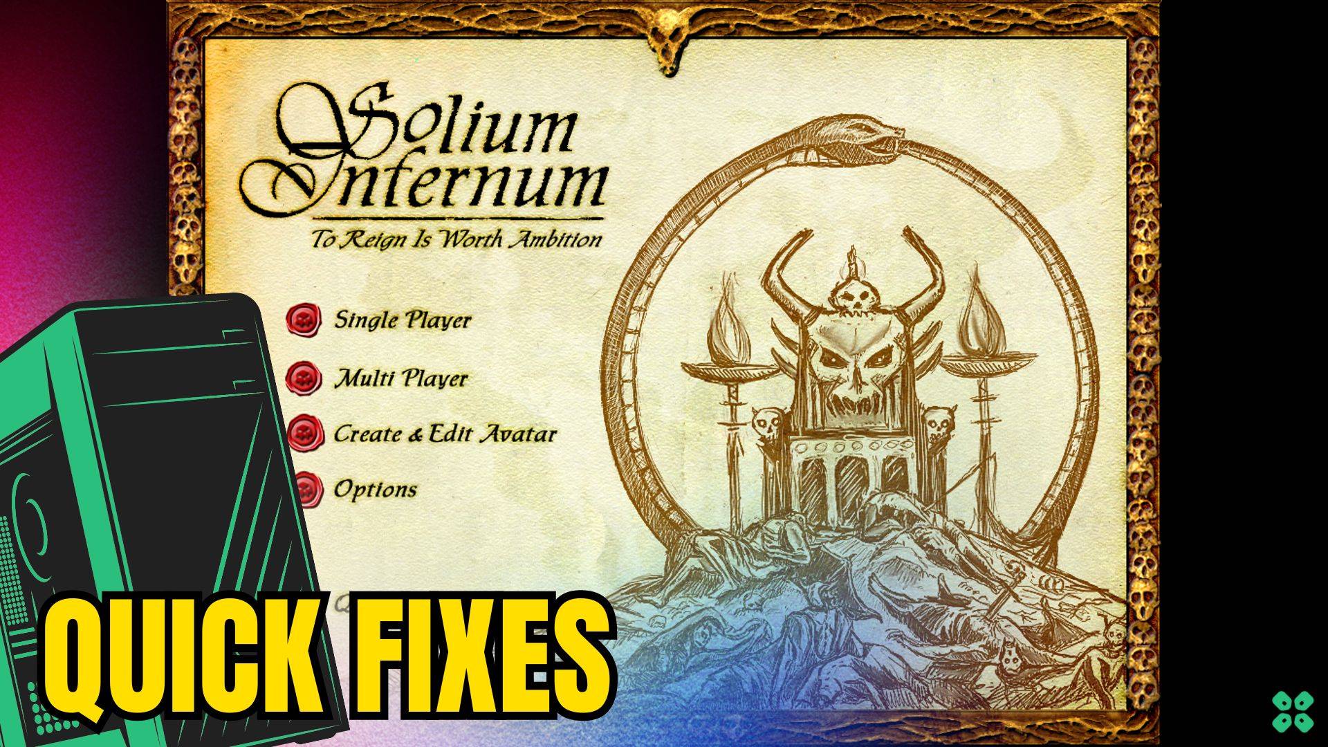 Artwork of Solium Infernum and its fix of crashing by TCG