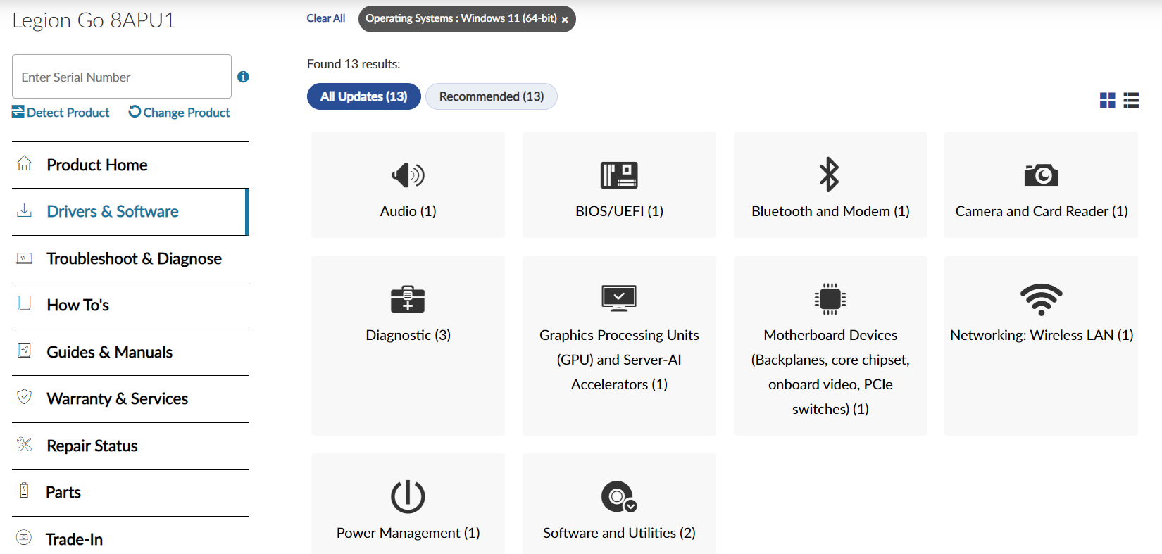 Downloading Lenovo Legion Go Driver Updates