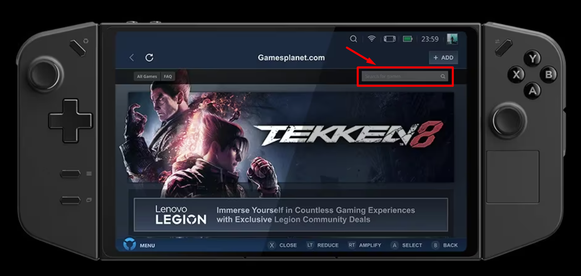 Accessing on-screen keyboard on Legion Go from Text Field