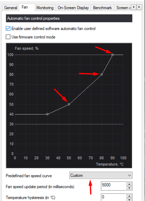 Adjusting GPU Fan Speed MSI Afterburner