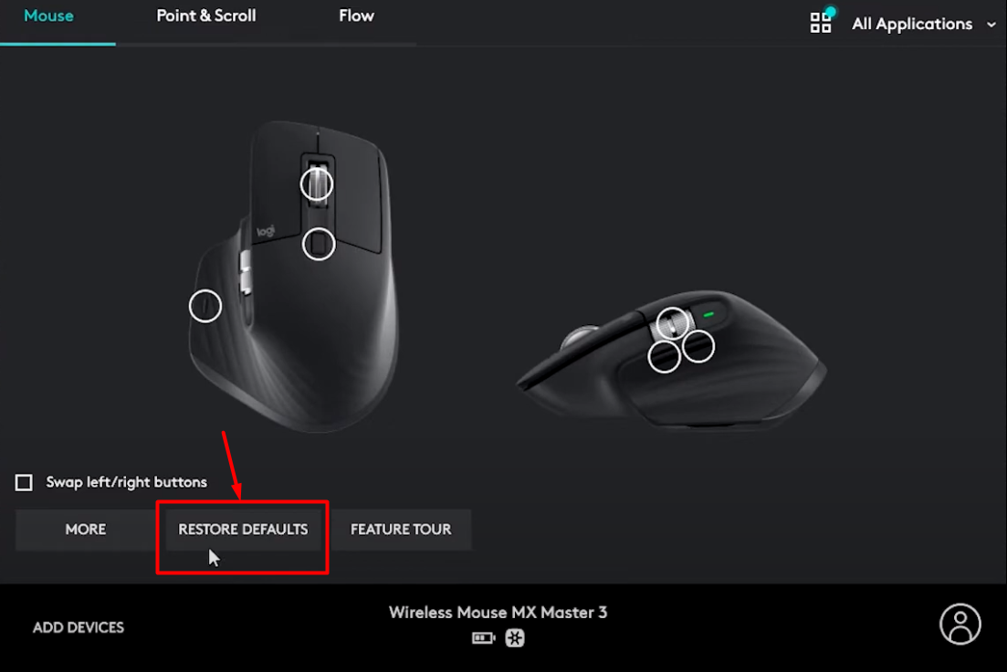 Resetting Logitech Mouse via Logitech G-Hub