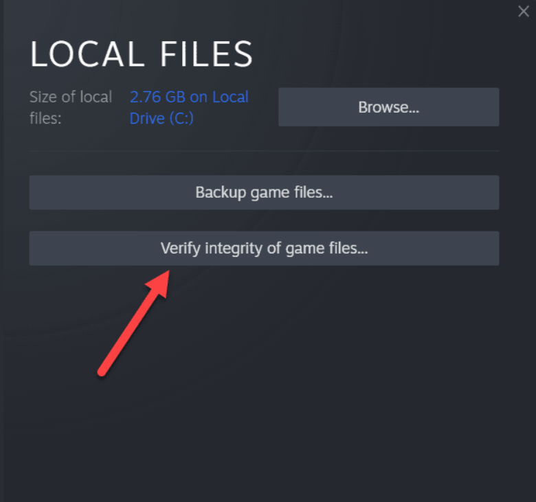 Verifying Game Files on Steam