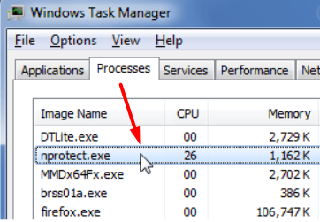 Terminating nprotec process from Task Manager