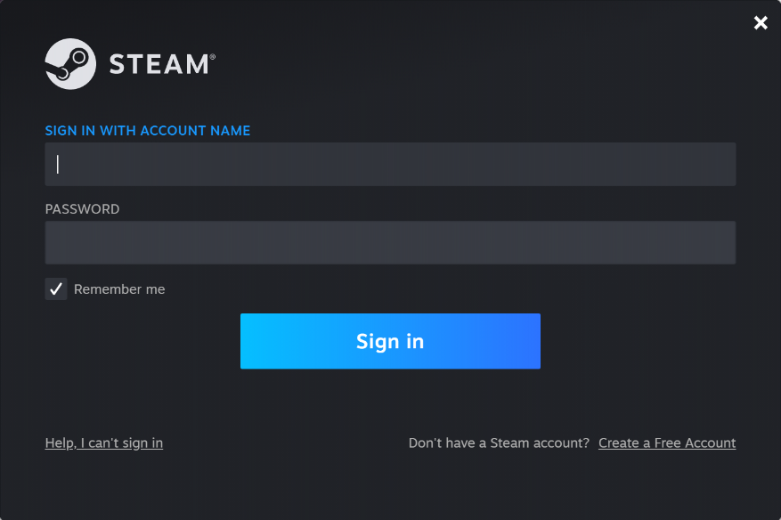 Steam Login Page