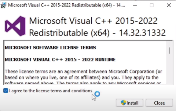 Installing Microsoft Visual C++