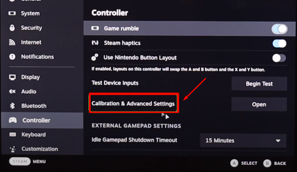 Adjusting Haptic Feedback Settings on Steam Deck