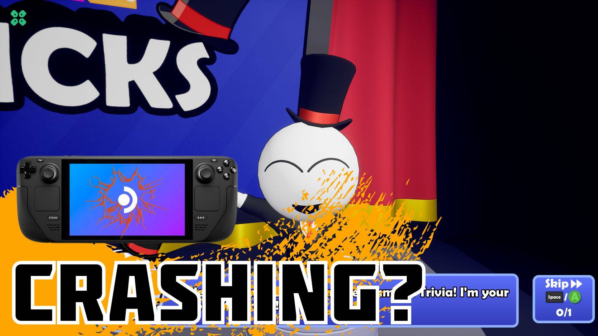 Artwork of TriviaTricks and its fix of crashing by TCG