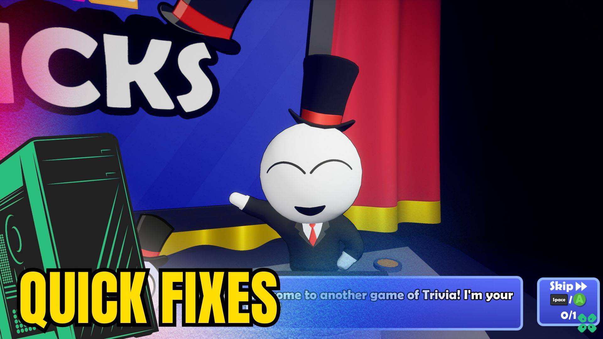 Artwork of TriviaTricks and its fix of lagging by TCG