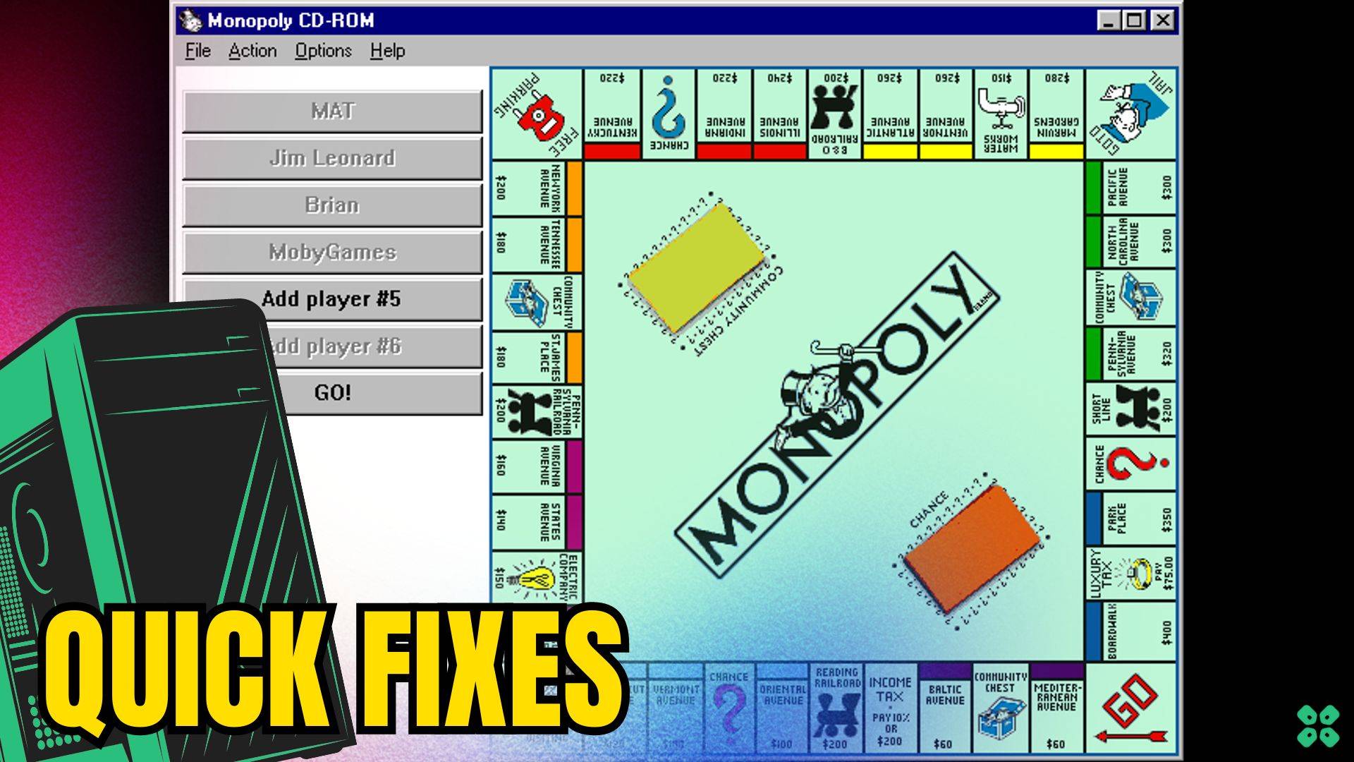 Artwork of Monopoly and its fix of crashing by TCG