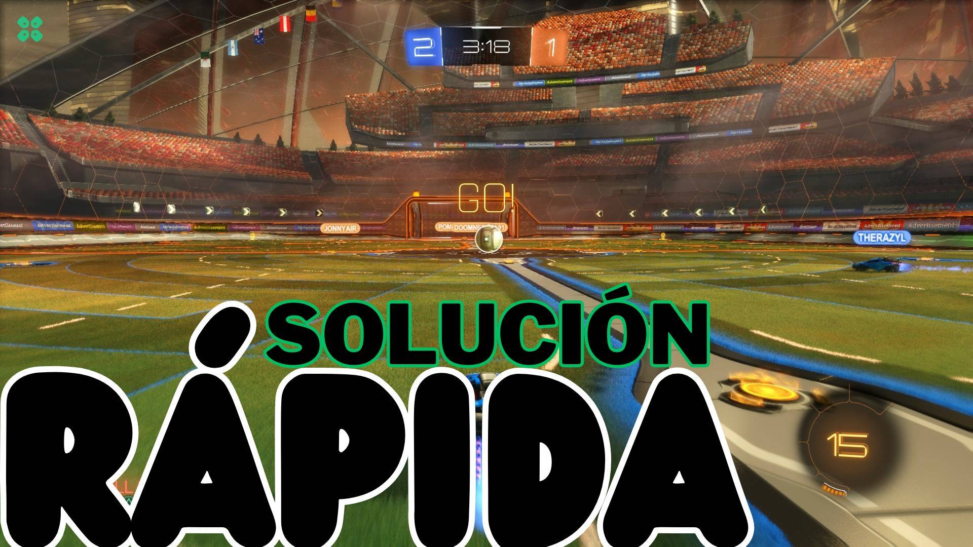 Artwork of RocketLeague and its fix of bloqueo by TCG