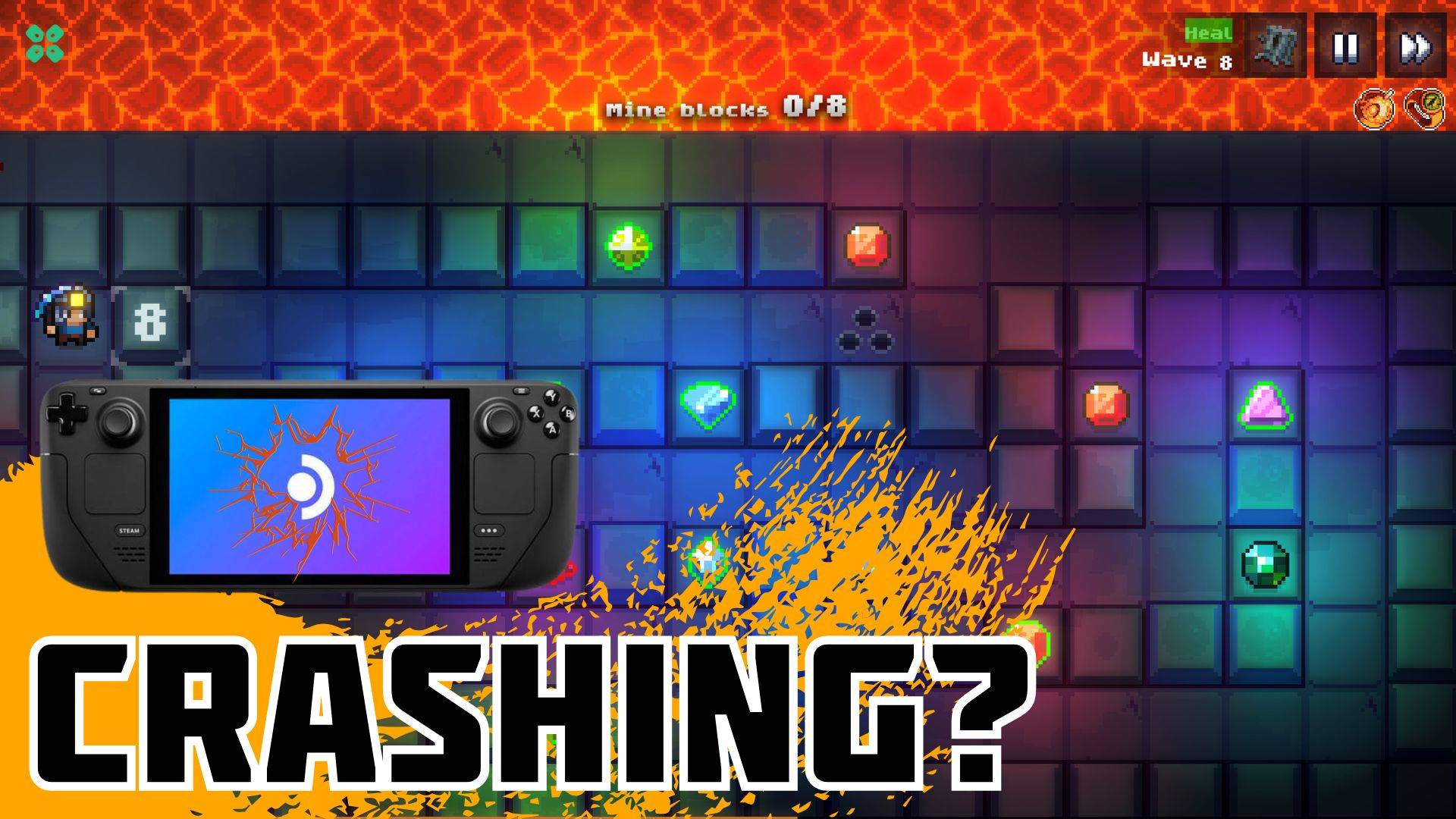 Artwork of GemMinerTD and its fix of crashing by TCG