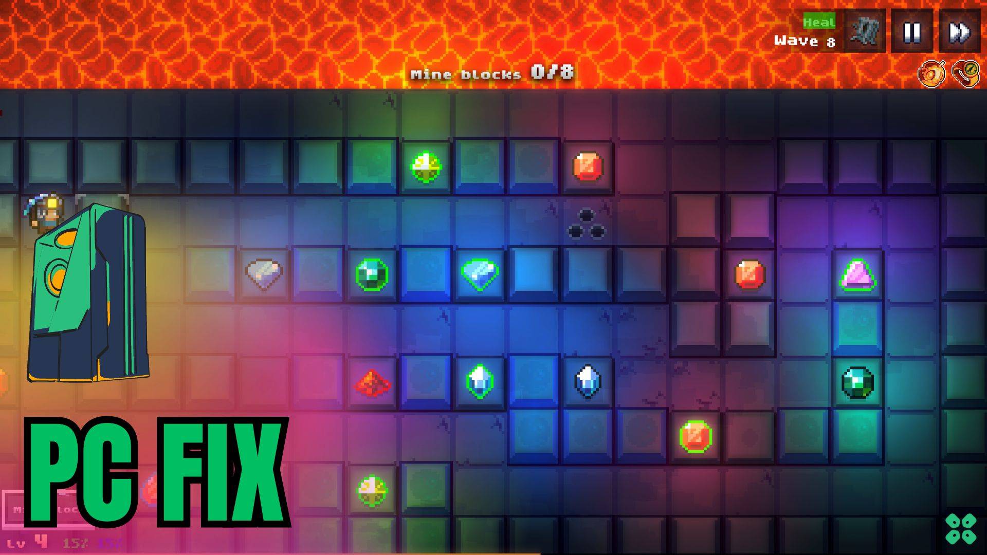 Artwork of GemMinerTD and its fix of crashing by TCG