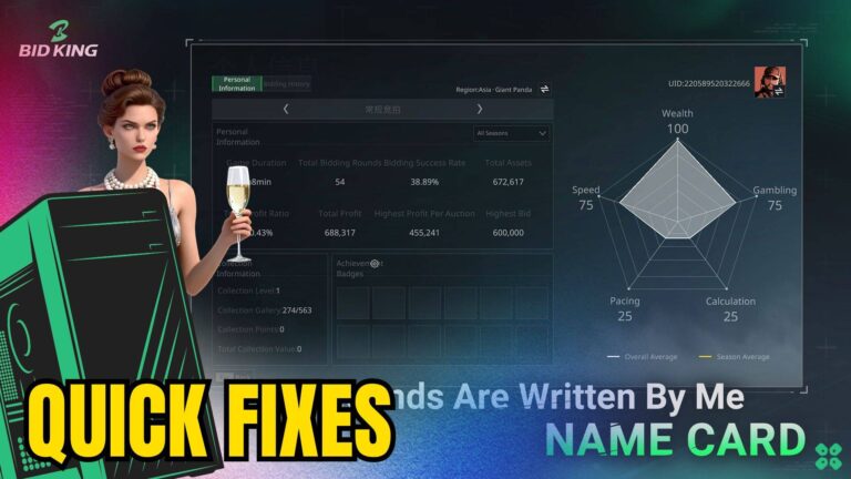 Artwork of BidKing and its fix of lagging by TCG