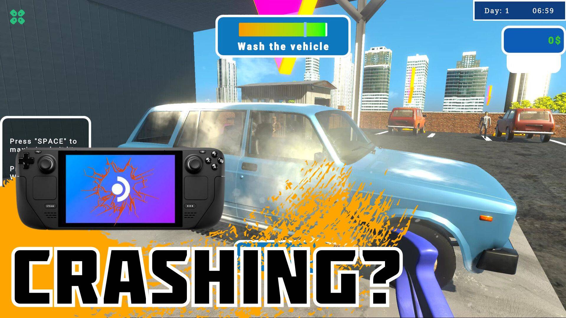 Artwork of ExpressCarWashSimulator and its fix of crashing by TCG