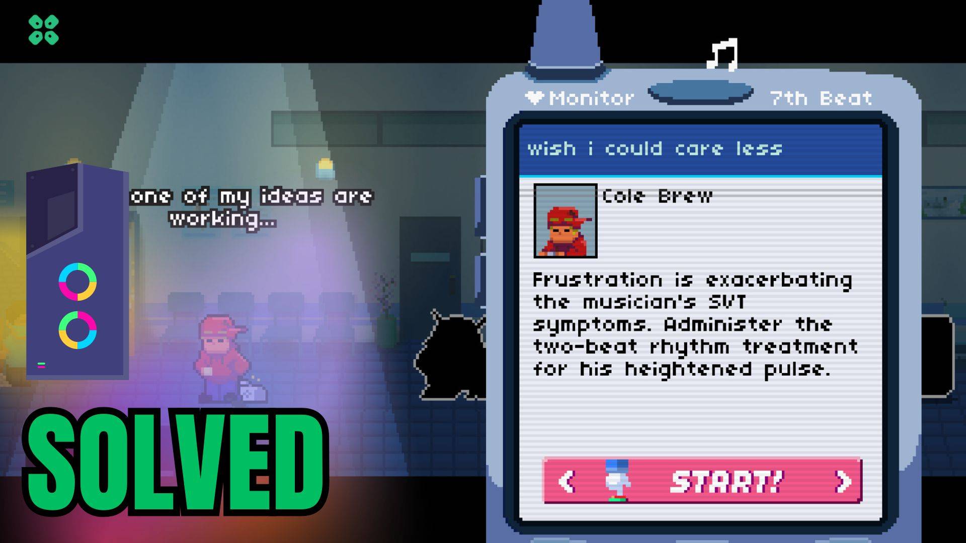 Artwork of RhythmDoctor and its fix of lagging by TCG