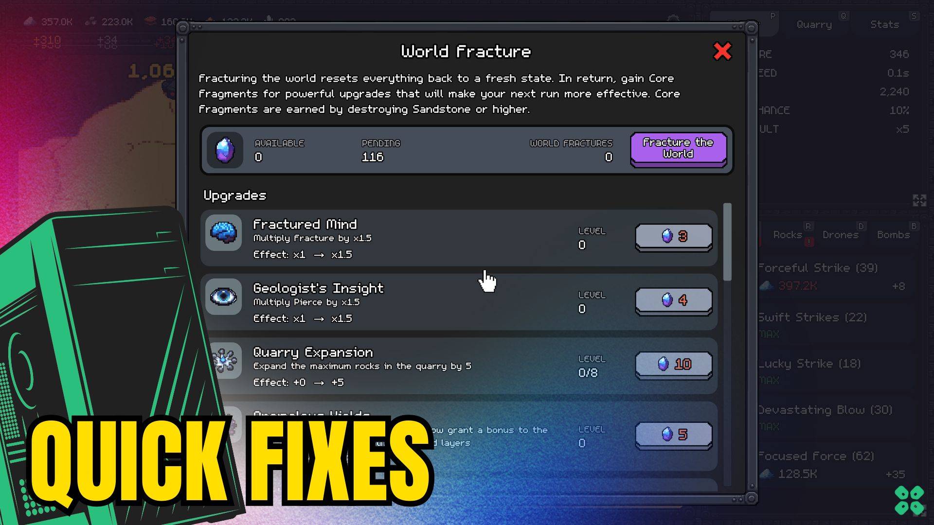 Artwork of FractureField and its fix of crashing by TCG