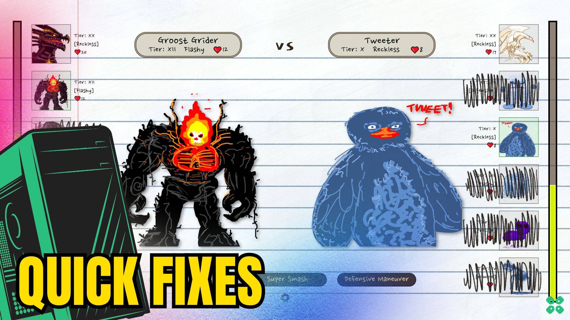 Artwork of DoodleDiceMonsters and its fix of lagging by TCG