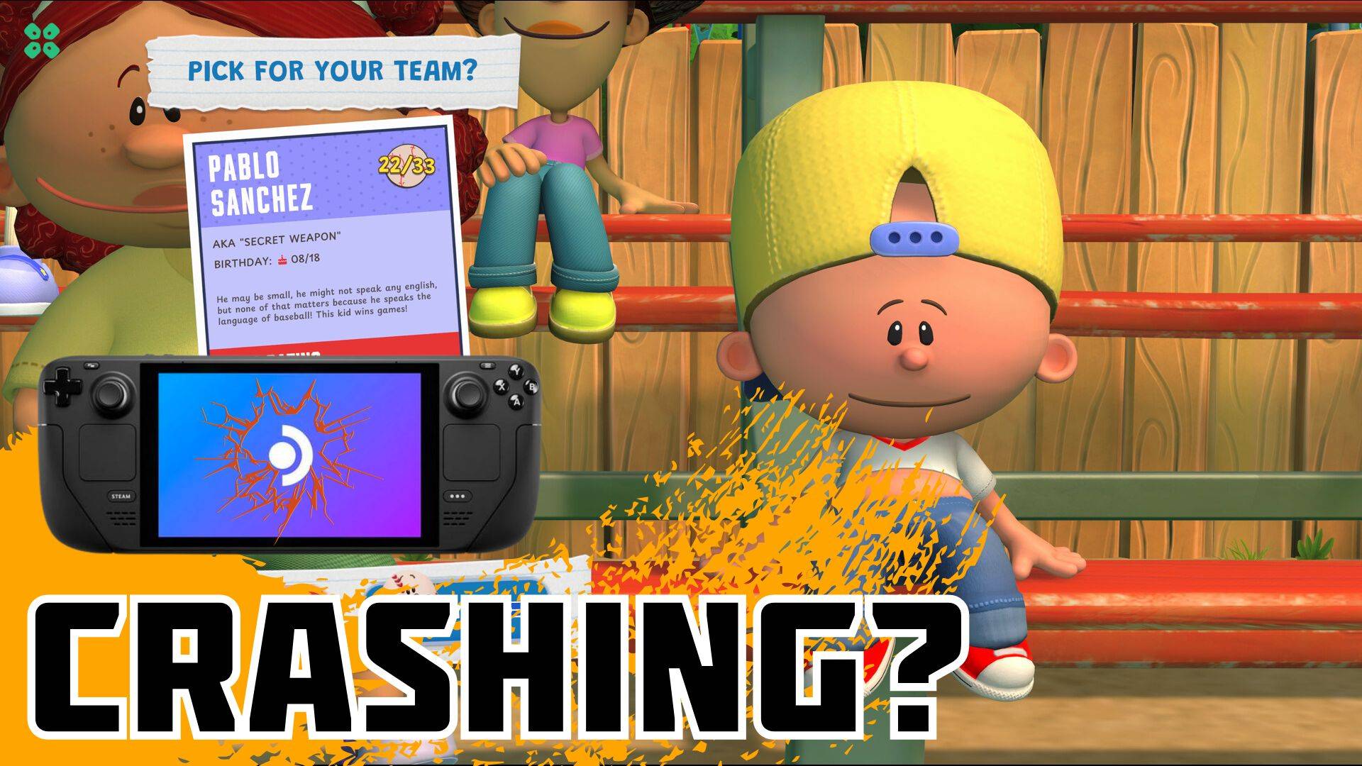 Artwork of BackyardBaseball and its fix of crashing by TCG