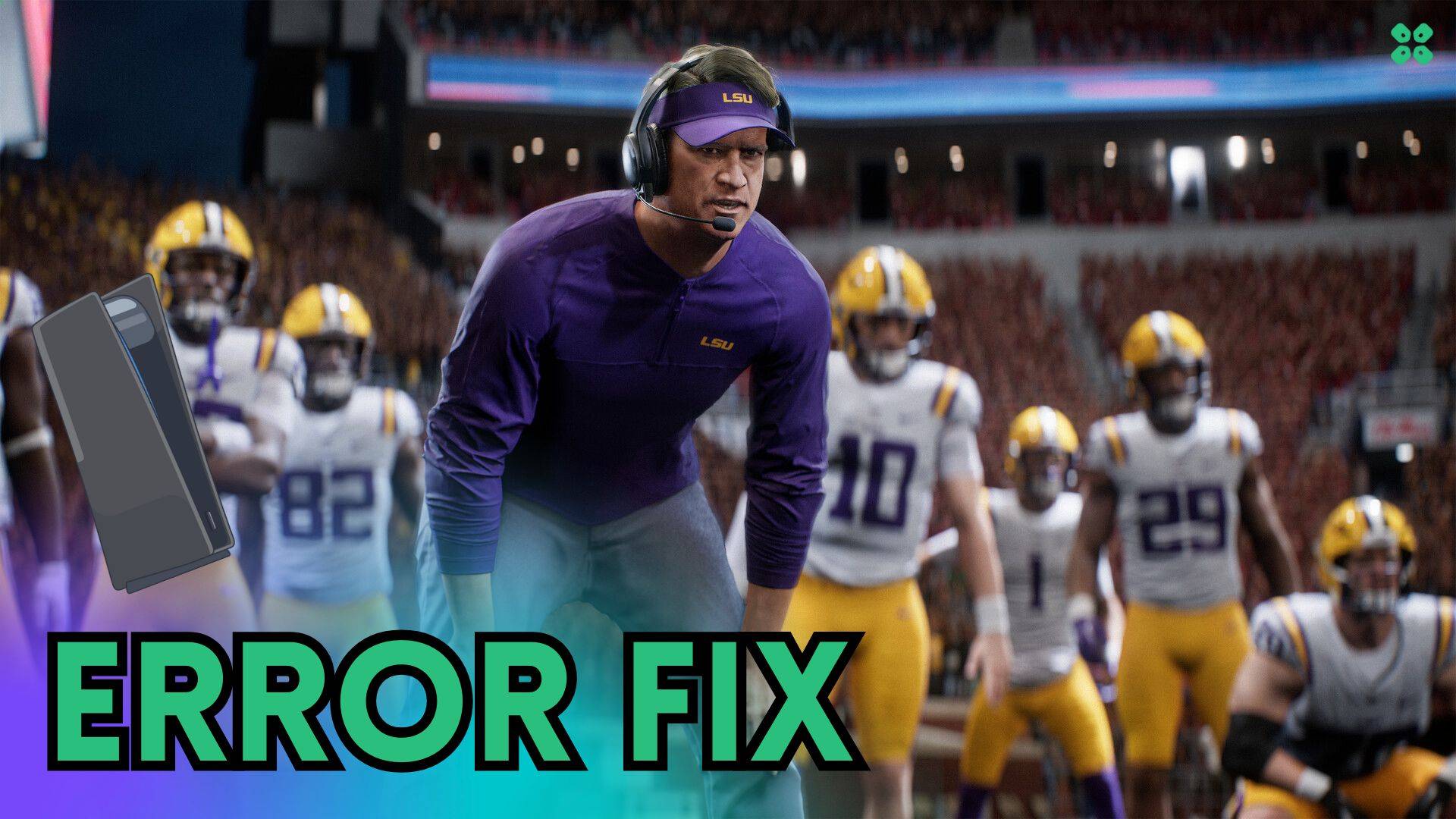 Artwork of EASportsCollegeFootball27 and its fix of crashing by TCG