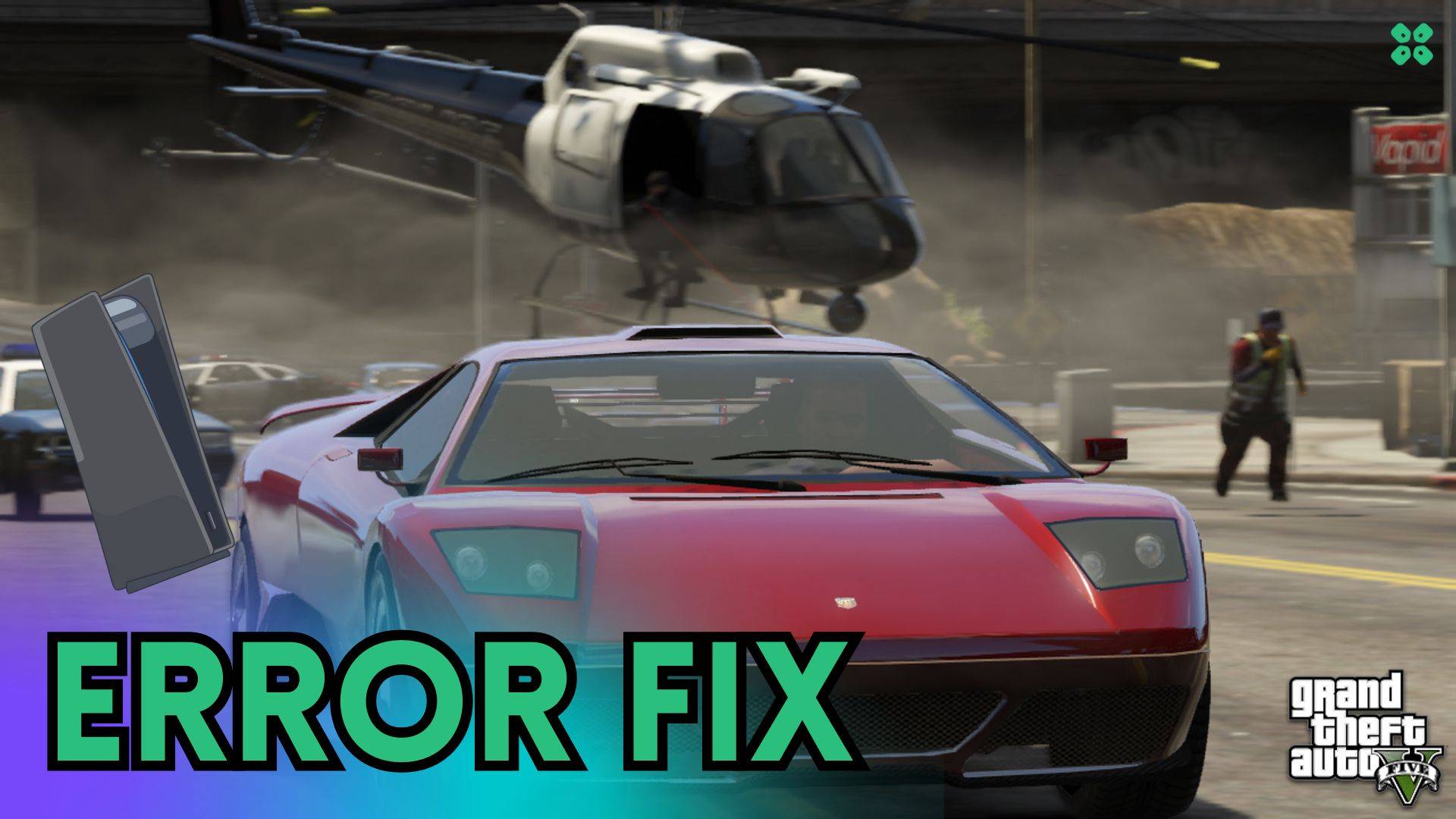 Artwork of GrandTheftAutoV and its fix of crashing by TCG